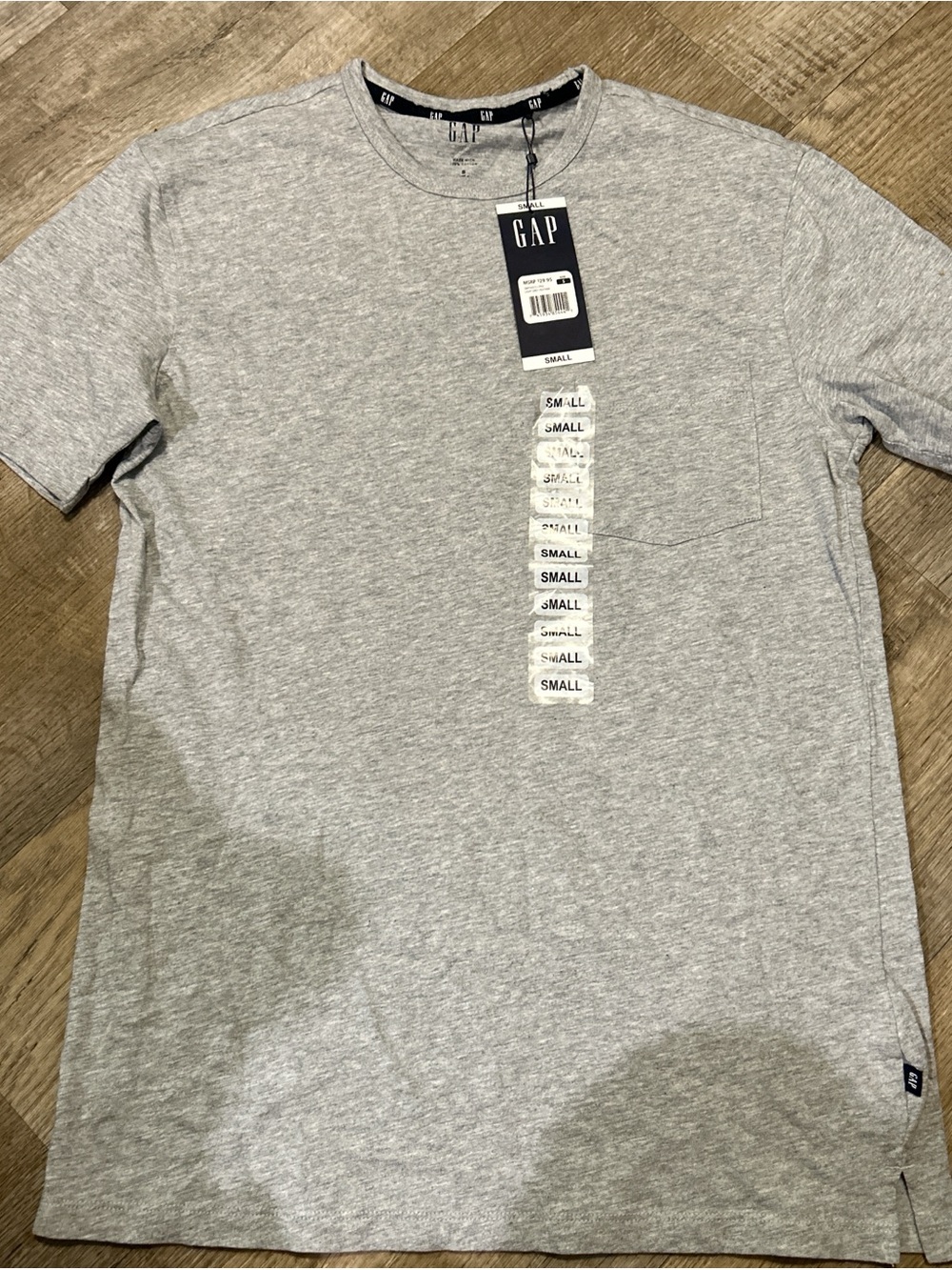 GAP Light Heather Gray Short-Sleeve Pocket Tee